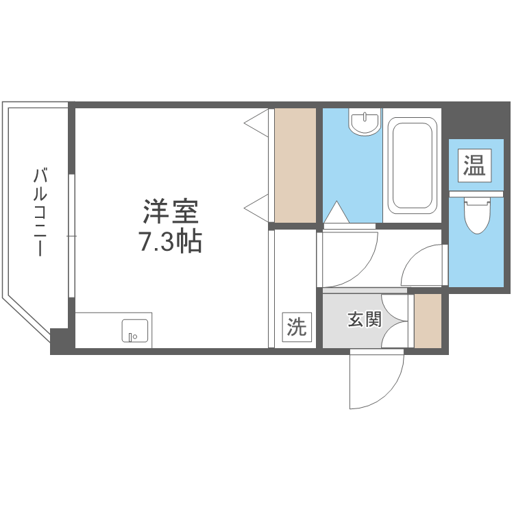 札幌市中央区北三条西のマンションの間取り