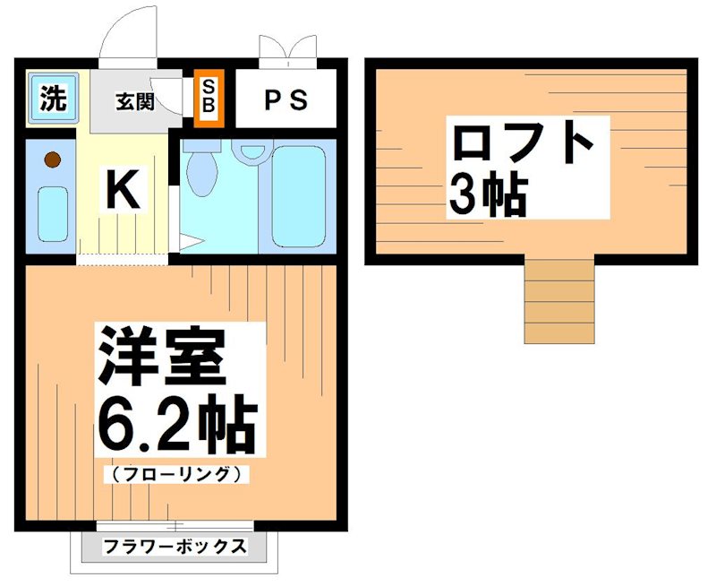 渋谷区幡ヶ谷のマンションの間取り