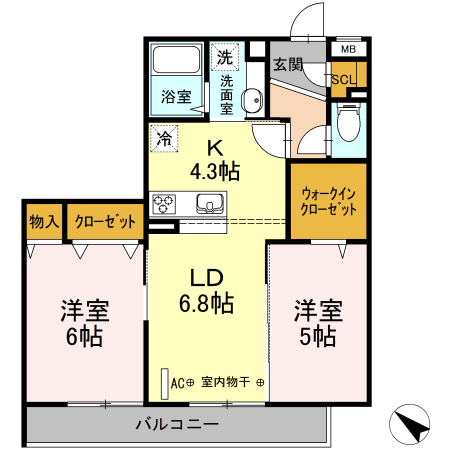 横浜市戸塚区原宿のアパートの間取り