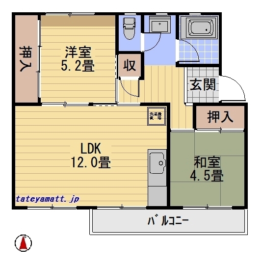 さなぐらアパートメントの間取り