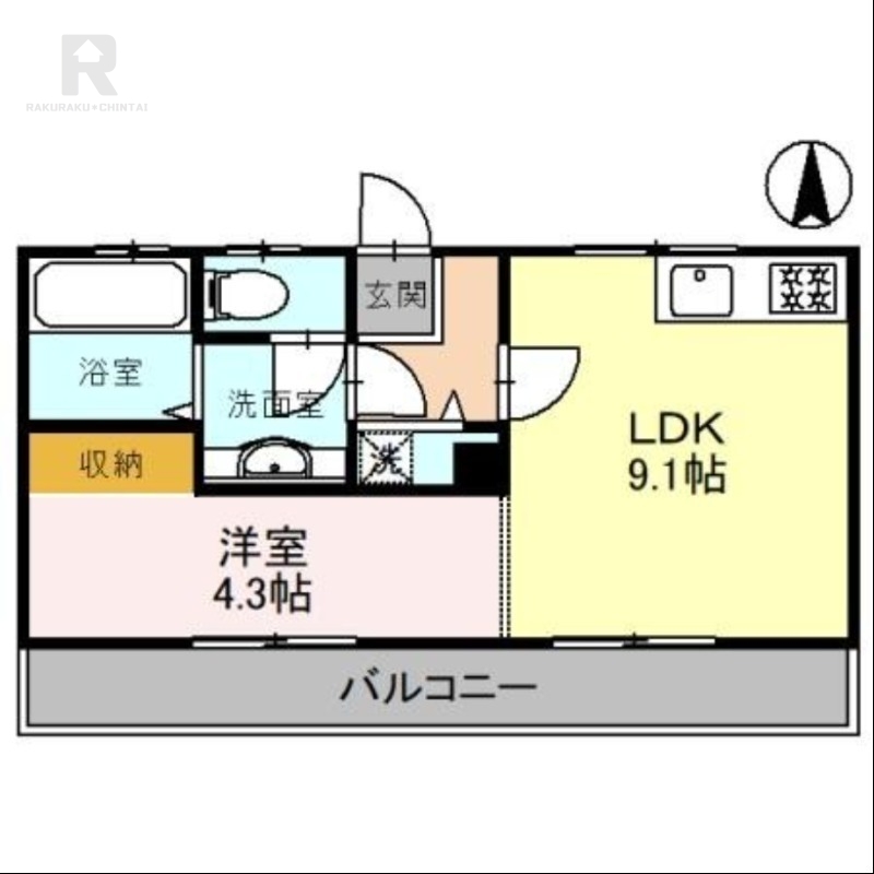 京都市伏見区東堺町のアパートの間取り