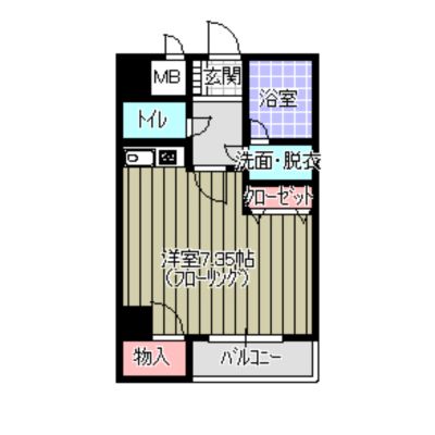 北九州市小倉北区木町のマンションの間取り