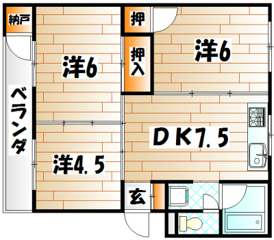 北九州市門司区大里東のマンションの間取り