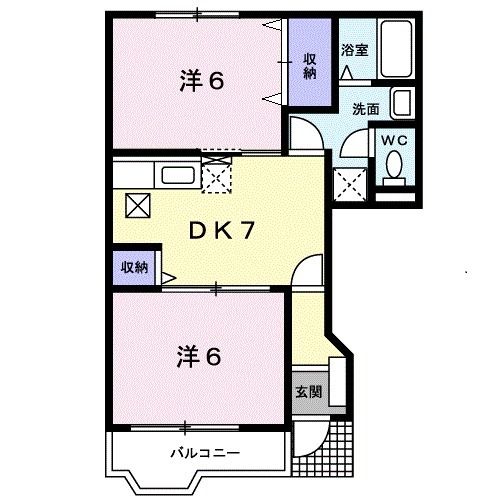 群馬県藤岡市藤岡（アパート）の賃貸物件の間取り