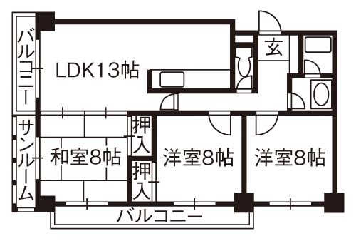 サザンコラム201の間取り