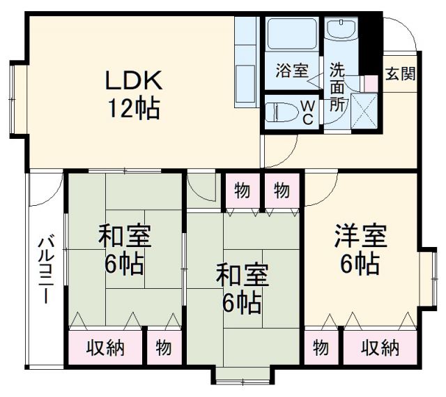 岐阜市祈年町のマンションの間取り