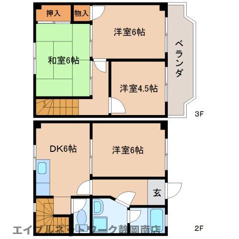 焼津市五ケ堀之内のマンションの間取り