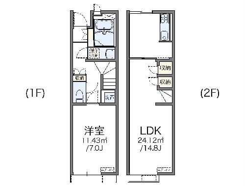 糟屋郡粕屋町駕与丁のアパートの間取り