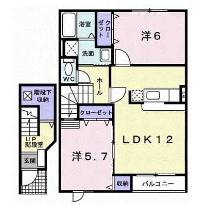 函館市高松町のアパートの間取り