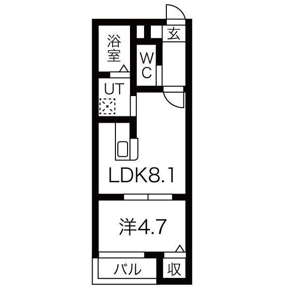 愛知県名古屋市南区三条２（アパート）の賃貸物件の間取り