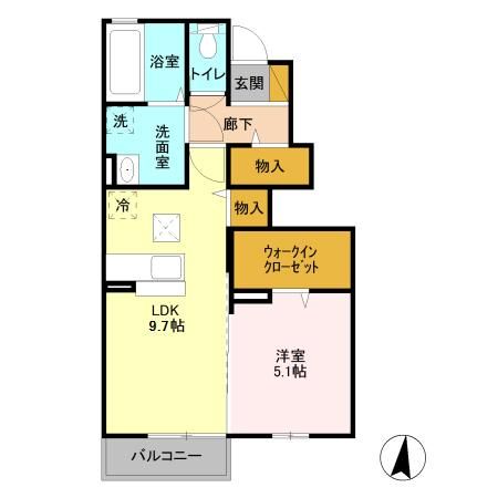 土浦市木田余のアパートの間取り