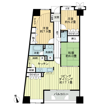 サーパス滑石の間取り