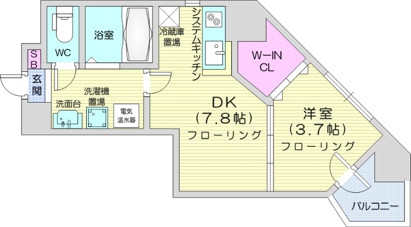 札幌市中央区北一条東のマンションの間取り