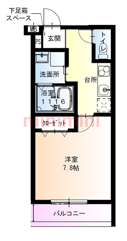 大阪市東淀川区豊里のアパートの間取り