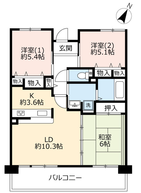 ＵＲグリーンヒルズ御影の間取り