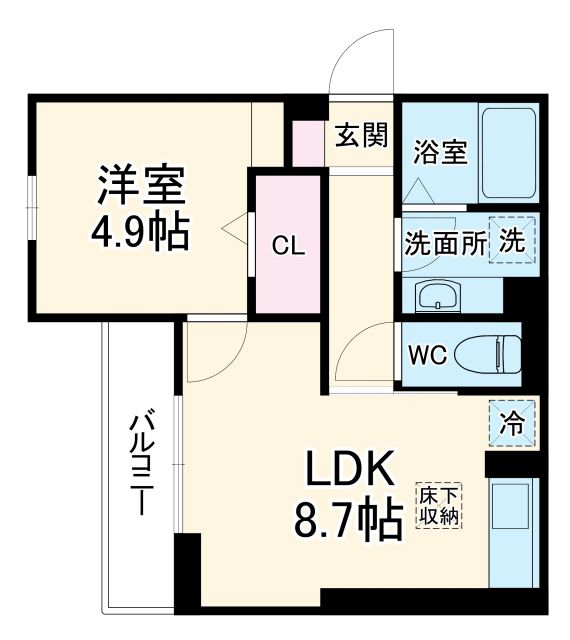 【藤沢市本鵠沼のアパートの間取り】