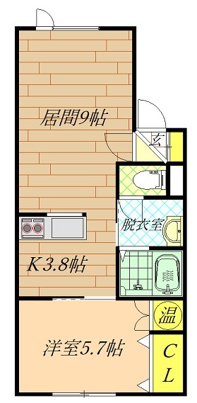 旭川市南三条通のアパートの間取り