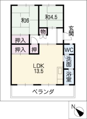 杉山コーポＣ棟の間取り