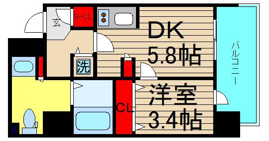 PHOENIX北堀江の間取り