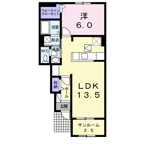 長浜市木之本町木之本のアパートの間取り