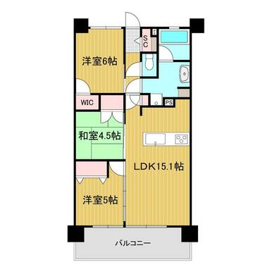 熊本市中央区南熊本のマンションの間取り