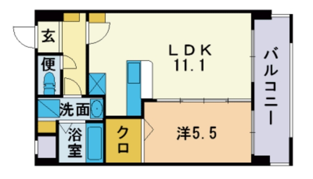 ウエストビレッジ大橋の間取り