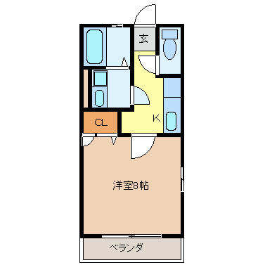 知多市大草のアパートの間取り