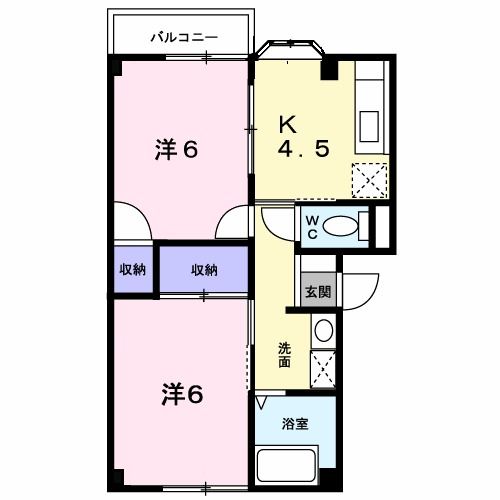 新潟市江南区砂岡のアパートの間取り