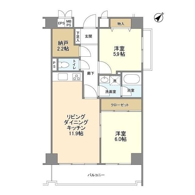 豊島区東池袋のマンションの間取り