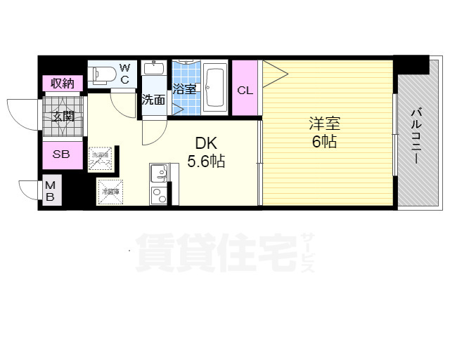 京都市南区吉祥院西浦町のマンションの間取り