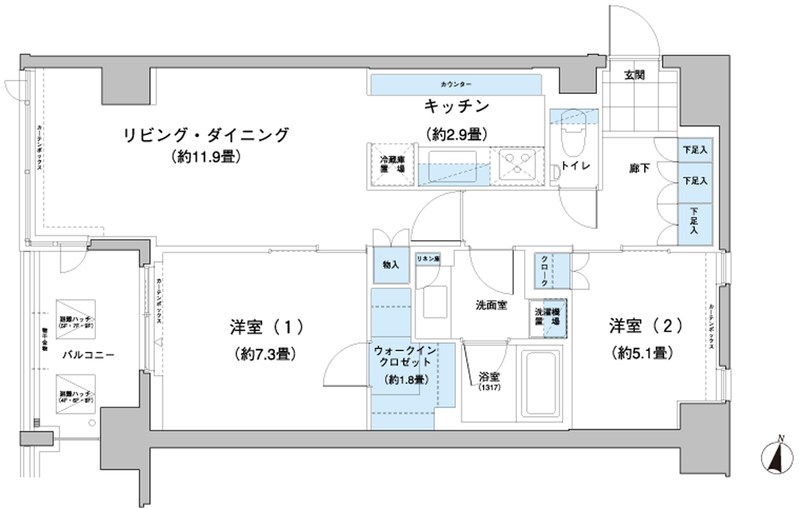 ガーデニエール砧レジデンスの間取り