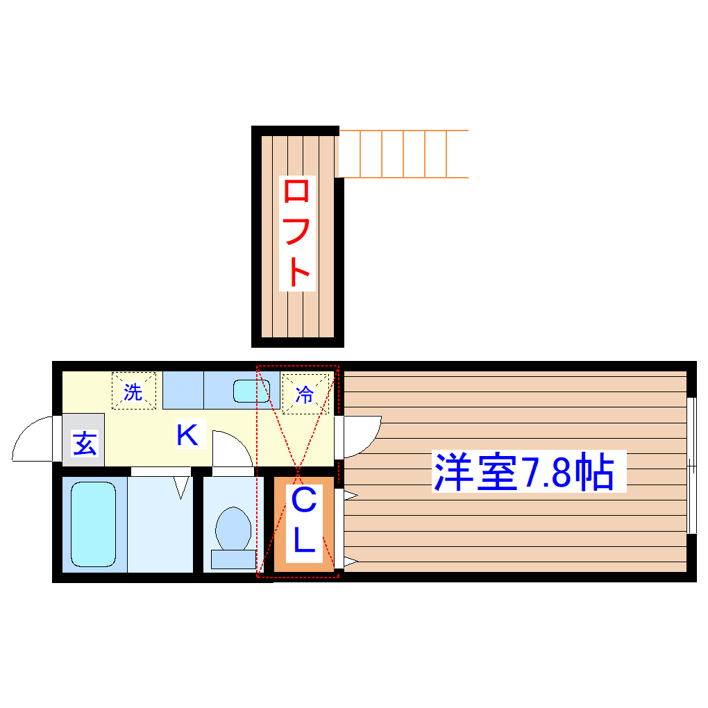 ホワイトキャッスル蒲町ビレジ　B棟の間取り