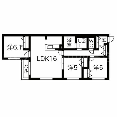 【札幌市豊平区月寒中央通のマンションの間取り】