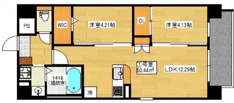 広島市中区鉄砲町のマンションの間取り