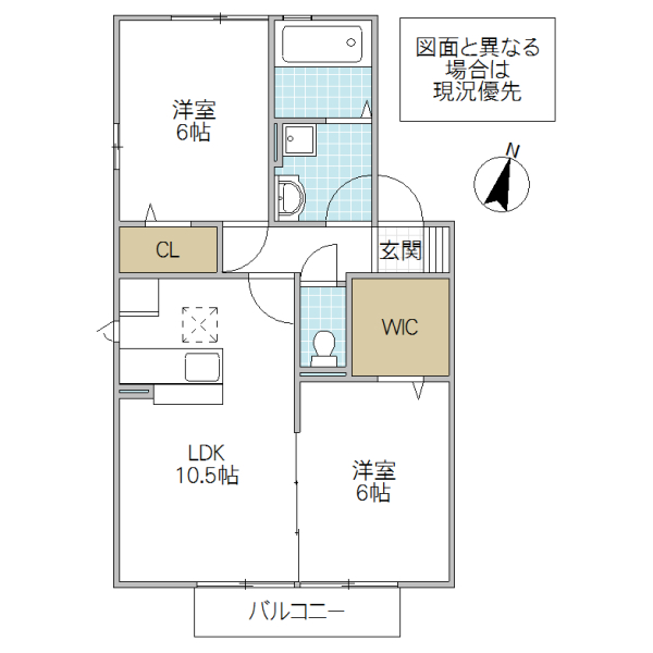 常陸大宮市宇留野のアパートの間取り