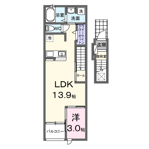 甲府市堀之内町のアパートの間取り