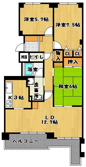 ダイアパレス富田林ステーションスクエアの間取り