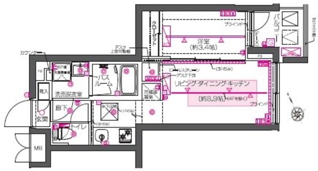 ズーム西早稲田の間取り