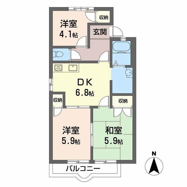 エリオ鹿の子台Ｂの間取り