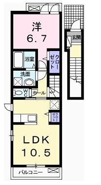 たつの市龍野町堂本のアパートの間取り