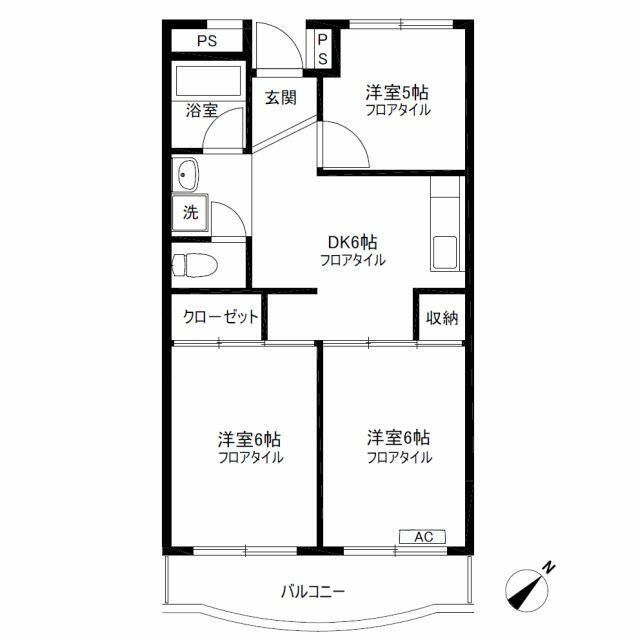 相模原市南区御園のマンションの間取り