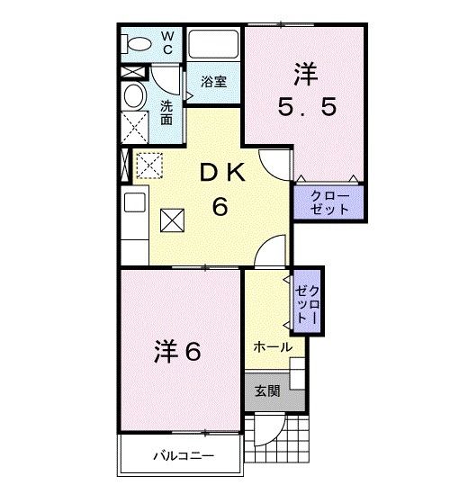 福島市南中央のアパートの間取り