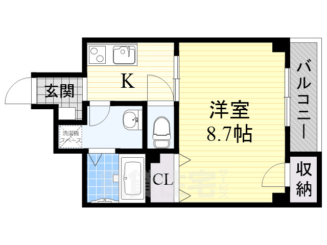 大阪市中央区難波千日前のマンションの間取り