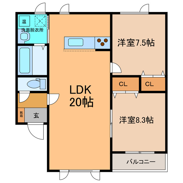 バップバーレンW17　K棟の間取り