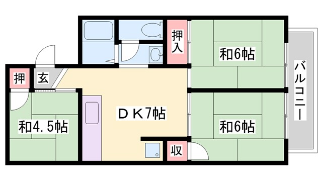 都倉コーポの間取り