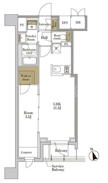 大田区大森北のマンションの間取り