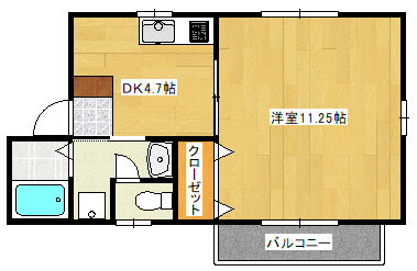 広島市安佐南区長束のアパートの間取り