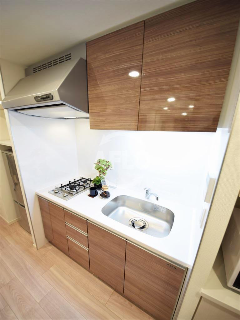 キッチン　パークアクシス本町　ガス２口コンロシステムキッチン