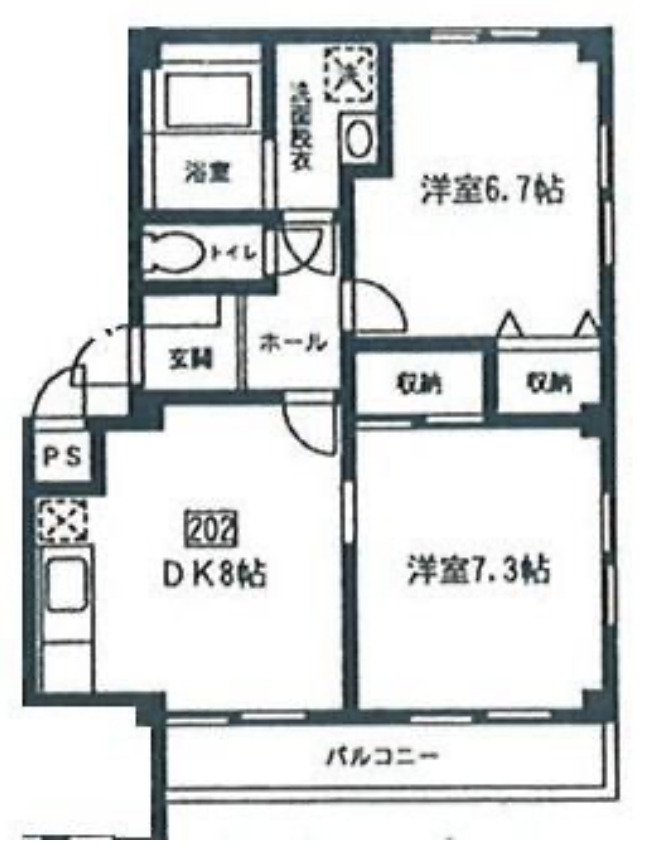 ＪＲ中央線 中野駅 徒歩8分 3階建 築29年の間取り写真