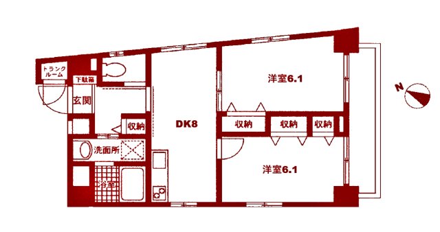 相鉄本線 西横浜駅 徒歩8分 4階建 築22年の間取り写真